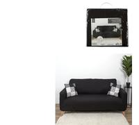Home Deco Factory Housse extensible canapé 2 places TX8150 – Lavable en machine 170x80x80 cm Noir