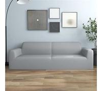 vidaXL Housse Extensible de Canapé 3 Places Protection de Meubles Couverture de Canapé Housse Extensible de Sofa Salon Gris Jersey de Polyester