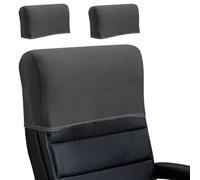 Housse Extensible pour Appui-Tête Protection Appui-Tête en Soie de Lait pour Chaises de Bureau Housses pour Dossier de Chaises Ordinateur Meubles Fauteuil Inclinable Lot de 2 Gris Foncé