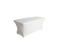Perel Housse de Table, Nappe pour Table de Jardin, Nappe Elastique Table rectangulaire, Nappe Table Jardin, Couverture Spandex Lavable, Blanc, 180 x 75 x 74 cm