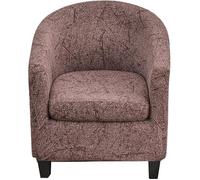 Housse Fauteuil Cabriolet Extensible Taupe Motif Abstrait Texturé 2 Pièces avec Coussin Déco Salon Moderne Él HOUSSE DE FAUTEUIL