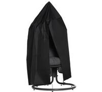 Outsunny Housse de chaise suspendue, housse de chaise de cocon d'oscillation d'œufs, tissu Oxford 210D, avec fermeture éclair, Ø 115 x 190 cm, noir