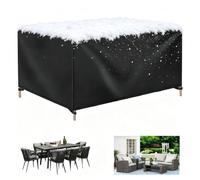 Housse imperméable pour meubles d'extérieur 280 x 250 x 70 cm - Protection de table résistante aux UV et au vent - Bouclier noir pour terrasse et jardin pour une protection par tous les temps