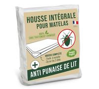 Housse intégrale matelas 140x190x30 cm Anti-Punaise de lit Fermeture à glissière Sans traitement chimique