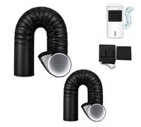 Housse Isolante Imperméable pour Tuyau de Climatiseur, Film Aluminium 4 Couches, Cordon Élastique, Longueur Réglable, pour Tuyaux d’Évacuation 5-5,9 Pouces (Black,2 PCS)