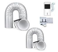 Housse Isolante Imperméable pour Tuyau de Climatiseur, Film Aluminium 4 Couches, Cordon Élastique, Longueur Réglable, pour Tuyaux d’Évacuation 5-5,9 Pouces (Silver,2 PCS)