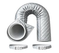 Housse isolante pour tuyau de climatisation mobile - 150 cm de long, protège contre la chaleur et la poussière, adaptée tuyaux de 12,7-15 cm, pour salon, garage, sous-sol (Silver)