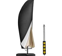 Housse noire pour parasol de marché - Housse imperméable pour parasol de marché et auvent de jardin