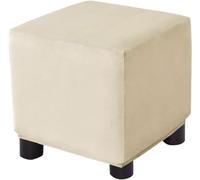 Housse ottomane carrée 30x30/40x40/45x45/60x60cm Housse de Pouf élastique Velours Gris Housse de Tabouret pour Amovible Anti Poussière Extensible Housse protége (Color : 15#, Size : 30x30cm)