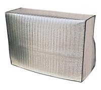 Housse Pompe a Chaleur Piscine, Protection Climatiseur Exterieur avec Film Aluminium, Cache Climatiseur Extérieur Intégrale avec Bande Élastique Coupe-Vent