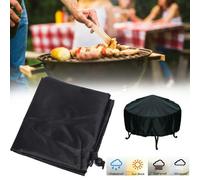 Housse pour barbecue, couverture pour barbecue rond de 112cm avec fermeture à cordon de serrage, couverture robuste avec revêtement étanche, couverture de fosse à feu de Patio