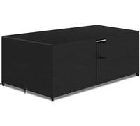 Housse pour ensemble de mobilier de jardin avec ouvertures d'aération - Housse de table de terrasse très résistante - Imperméable et coupe-vent - Noir - 170 x 94 x 71 - Tissu Oxford 600D