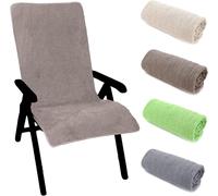 Housse pour fauteuil relax en tissu éponge - Assise hygiénique - Tissu absorbant et doux pour la peau - 130 x 60 cm - Couleur taupe