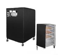 Housse pour grille à casseroles 10 couches ventilées - Housse anti-poussière avec fenêtre transparente pour chariot de boulangerie - 58 x 71 x 162 cm (420D : 58 x 71 x 81 cm)