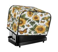 Housse pour grille-pain 4 tranches tournesol botanique | Protection contre la poussière et les empreintes digitales, petit appareil de cuisine, protecteur de machine à pain