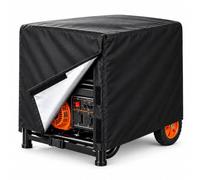 Housse pour Groupe Électrogène pour Einhell TC-PG 25/1/E5, Tissu Oxford 420D avec Doublure Argentée, Ouverture Latérale et Sangle à Boucle pour Rangement,A Black