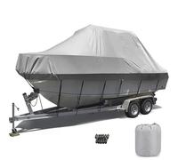 Housse pour Kayak 3m-5.5m Housse pour Canoe Kayak étanche Poussière UV Contre Housse de Protection pour Kayak Couverture Kayak Housse Canoë Housses pour Bateaux(Gray,5.5 m/18ft)