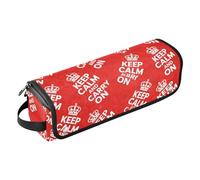 Housse pour ordinateur portable de 15 à 16 pouces avec tapis amovible résistant à la chaleur Rouge Motif Keep Calm and Carry On Organiseur d'accessoires de coiffure amovibles