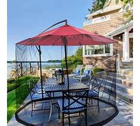 Housse pour parasol d'extérieur, grande moustiquaire avec fermeture éclair pour parasol de 250 à 300 cm, pavillon, moustiquaire pour parasol de jardin, parasol noir avec toit