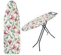 Housse pour planche à repasser, 120 x 40 cm, conçue pour les planches standard, fabriquée en coton et en mousse isolante, avec un système de fixation à clip et une sangle de serrage pour une fixation