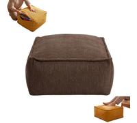 Housse pour Pouf de Rangement, carré Vendue sans Rembourrage, Lavable (Café Brun)