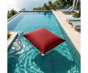 Housse pour Pouf Géant XXL 180x140cm - Déhoussable - Flottant pour Piscine - Rouge Piment - Déco Arts