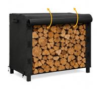 Housse pour Range-Bûches pour Cooee Design | Woody ED-04-01-OK | 45 × 32 × 41 cm, Porte-Bûches avec Ouverture Enroulable, Poignées Latérales, Cordon de Serrage, Pliable, Noir