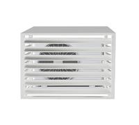 Housse pour unité de climatisation extérieure - Boîtier en aluminium robuste pour jardin et terrasse, design sans creusement pour pompes à chaleur et poubelle, résistant aux intempéries et finition