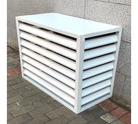 Housse pour unité de climatisation extérieure - Protection centrale en aluminium pour climatiseur, panneaux de clôture, boîtier de poubelle et fleur, housse blanche résistante aux intempéries pour