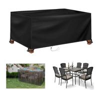 Housse Protection Table Jardin 250x150x70cm/LxlxH Housse Salon De Jardin Exterieur Imperméable pour Tables Et Meubles D'extérieur,Résistance Au Vent, Anti-UV Bache De Protection Exterieur Table