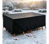 Housse Rectangulaire pour Salon de Jardin - 90x55x40cm/LxWxH Argent - Housse Protection Table et Chaise Extérieur Oxford 420D Imperméable Anti-UV, Bache Meubles Jardin avec Cordon de Serrage
