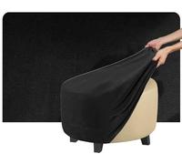 Housse Ronde en Velours pour Pouf/Repose-Pieds/Canapé Extensible avec Fond Élastique (Noir Diamètre 30 cm)