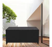 Housse Salon de Jardin 365x130x95cm Imperméable Anti-UV | Bâche de Protection Coupe-Vent pour Table et Chaises avec Cordon de Serrage, Tissu Oxford 420D pour Hiver Noir
