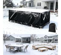 Housse Salon De Jardin Exterieur 130x60x65cm/LxIxH Bache Table Exterieur,Noir