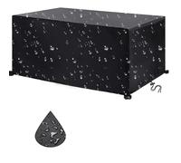 Housse Salon De Jardin Exterieur - 230x125x85cm Housse Table De Jardin Bache Table De Jardin Impermeable Housse De Protection Housses Pour Mobilier De Jardin Anti-Uv Résistant Rectangulaire -Noir