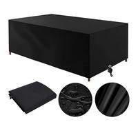 Housse Salon De Jardin Exterieur 230x150x70cm Imperméable Oxford, Protection Au Vent Anti-UV, Bache Table Rectangulaire (Noir)