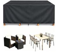 Housse Salon de Jardin Exterieur Bâche Table de Jardin 200x65x65cm/LxlxH | Noir Imperméable Housse Table de Jardin,420D Oxford Tissu Coupe-Vent Housses Pour Mobilier De Jardin résistant à l'hiver