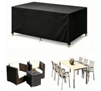 Housse Salon de Jardin Extérieur Imperméable 200x160x65cm(LxWxH) | Oxford 420D Housse Salon de Jardin Exterieur Anti-Uv Résistant aux UV pour Mobilier,Chaise,Canape,Tables de Jardin Noir