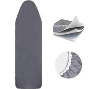 Housse Table à Repasser pour Une Largeur de (34-46 cm) et Une Longueur de (115-130cm) Planche,100% Coton, pour Centrale Vapeur avec Épaisse Mousse et Molleton,Noir