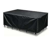 Housse Table de Jardin 200x150x70cm Noir Tissu Oxford 420D Imperméable Anti-UV Bache de Protection pour Mobilier Jardin Coupe-Vent Résistante Aux Déchirures avec Fixation Réglable