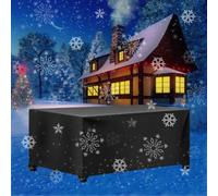 Housse Table de Jardin 220x140x85cm Imperméable 420D Oxford Neige | Bâche Protection Extérieure Pluie Toile Étanche Anti-UV Coupe-Vent Mobilier Terrasse Hiver Intempéries Noir