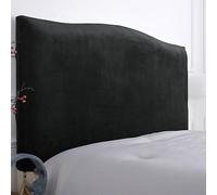 Housse Tête De Lit en Velours Élastique | Protège Sommier Anti-Taches & Anti-Poils pour King Size & Clic Clac | Protection Douce Et Lavable | Déco Chambre Parentale(Black,180cm/71in)