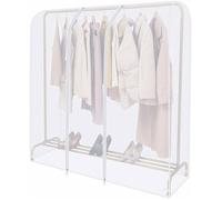 Housse transparente pour tringle à vêtements avec fermeture éclair solide et poche à documents housse penderie ,Portant Non Inclus