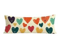 Housse Traversin 120 cm Couleur, Taie Oreiller 120x40 cm, Housse de Coussin Amour, Taie de Traversin Doux Lin Protege Oreiller, Double Face Impression pour Decoratif Salon Canape Lit Cadeau E0-968