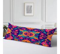 Housse Traversin 180 cm x 60 cm Housse Coussin Coloré Taie Oreiller, Cod491 | Boh Motif Velour Douce Double Face Impression Taie d'oreiller avec Fermeture Eclair Caché pour Salon Chambre Lit Cadeau Femme