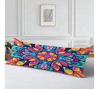 Housse Traversin 180 cm x 60 cm Housse Coussin Couleur Taie Oreiller,Cod497 | Boh Motif Velour Douce Double Face Impression Taie d'oreiller avec Fermeture Eclair Caché pour Salon Chambre Lit Cadeau Femme