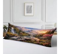 Housse Traversin 180 cm x 60 cm Housse Coussin Paysage Taie Oreiller,Cod506 | Animal Motif Velour Douce Double Face Impression Taie d'oreiller Fermeture Eclair Caché pour Salon Chambre Lit Cadeau Femme
