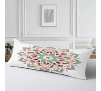 Housse Traversin 180 cm x 60 cm Housse Coussin Simple Taie Oreiller, Cod503 | Mandala Motif Velour Douce Double Face Impression Taie d'oreiller avec Fermeture Eclair Caché pour Salon Chambre Cadeau Femme