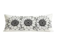 Housse Traversin 90 cm Gris, Taie Oreiller 90x30 cm, Housse de Coussin Fleur, Taie de Traversin Doux Velour Protege Oreiller, Double Face Impression pour Decoratif Salon Canape Lit Cadeau E0-994