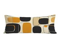 Housse Traversin 90 cm Noir Taie de Traversin 90 x 30 cm, Géométrie Velour Taie Oreiller avec Fermeture Éclair Invisible, Dormeur Latéral Housse de Coussin Rectangulaire pour Decoration Maison O0-770